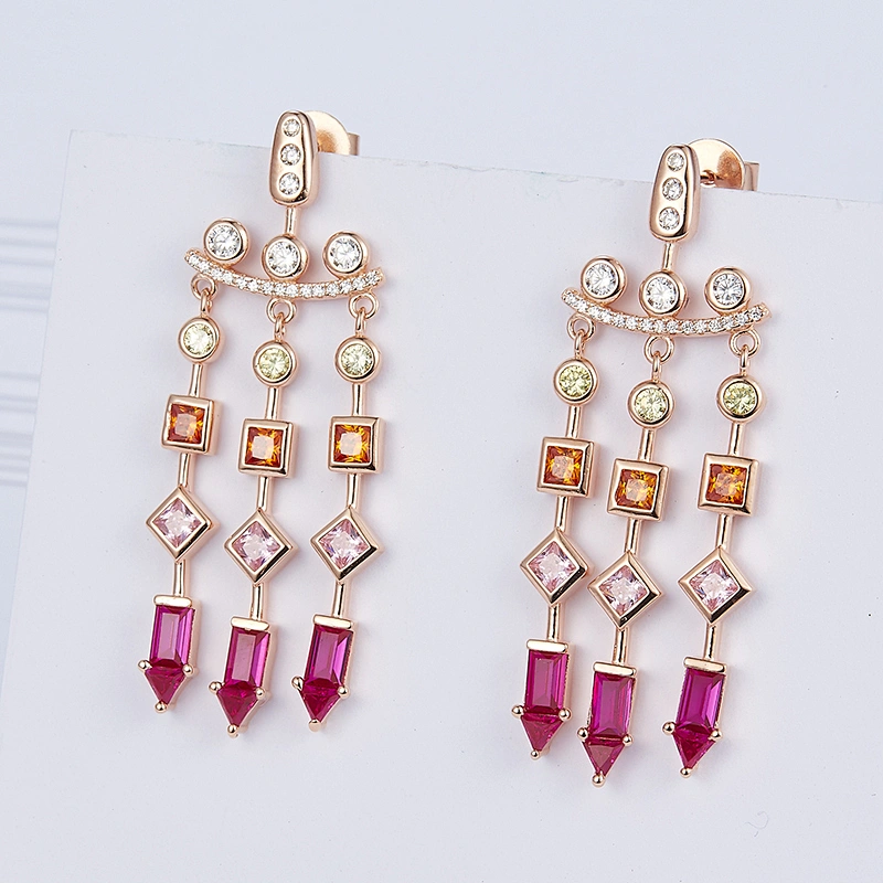 ruby earrings,cz imitation  jewelry,925 Beautiful earrings,costume jewelry,bling bling jewelry factory