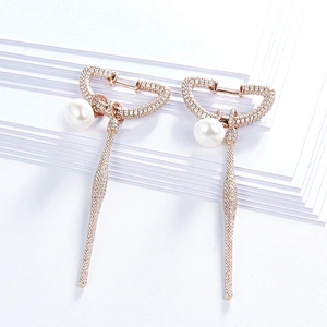 designer earrings,designer jewelry,pearl earrings jewelry,925 sterling silver jewelry,Inlay zircon bling