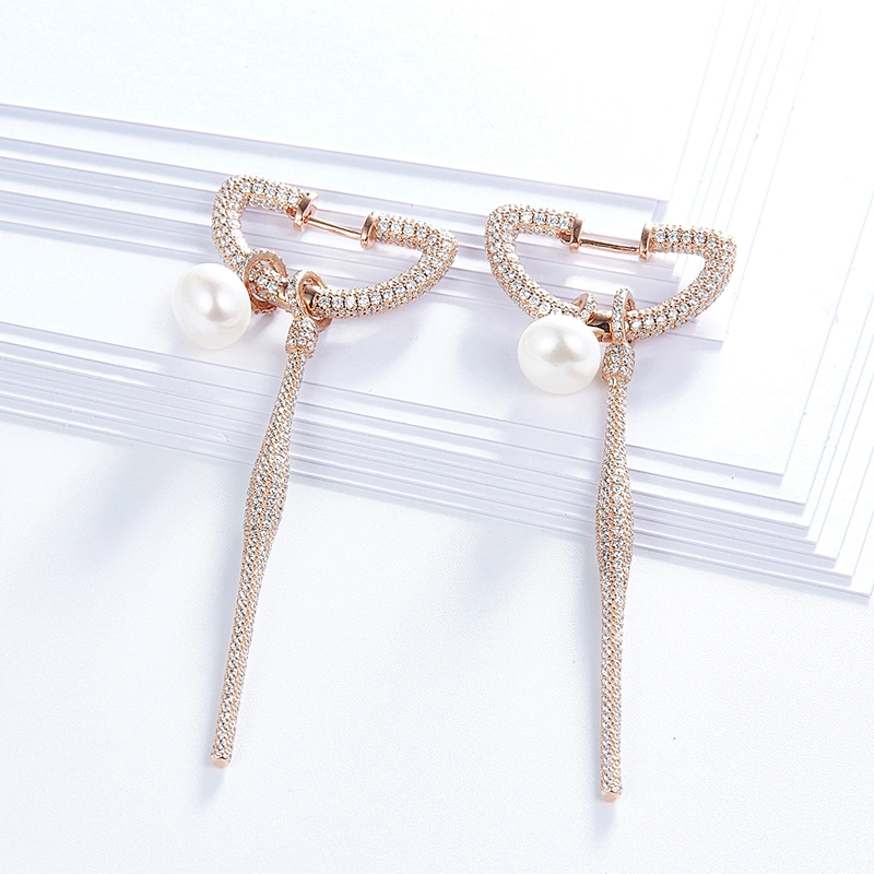 designer earrings,designer jewelry,pearl earrings jewelry,925 sterling silver jewelry,Inlay zircon bling