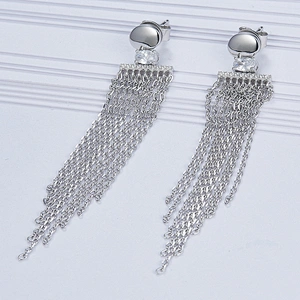 Tassel earrings,Tassel accessories,925 silver jewelry,Long earrings Jewelry manufacturer