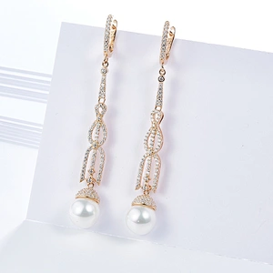 High-end earrings,designer earrings,925 sterling silver zircon earrings of pearl jewelry