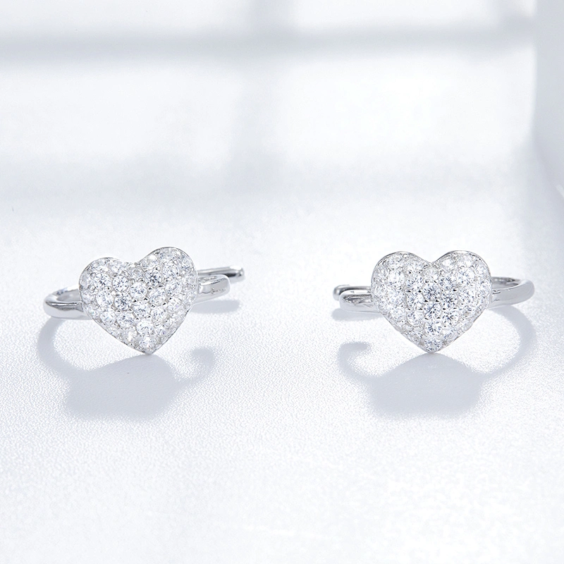 Love zircon earrings,925 sterling silver earrings,fashion classic,clip on earrings