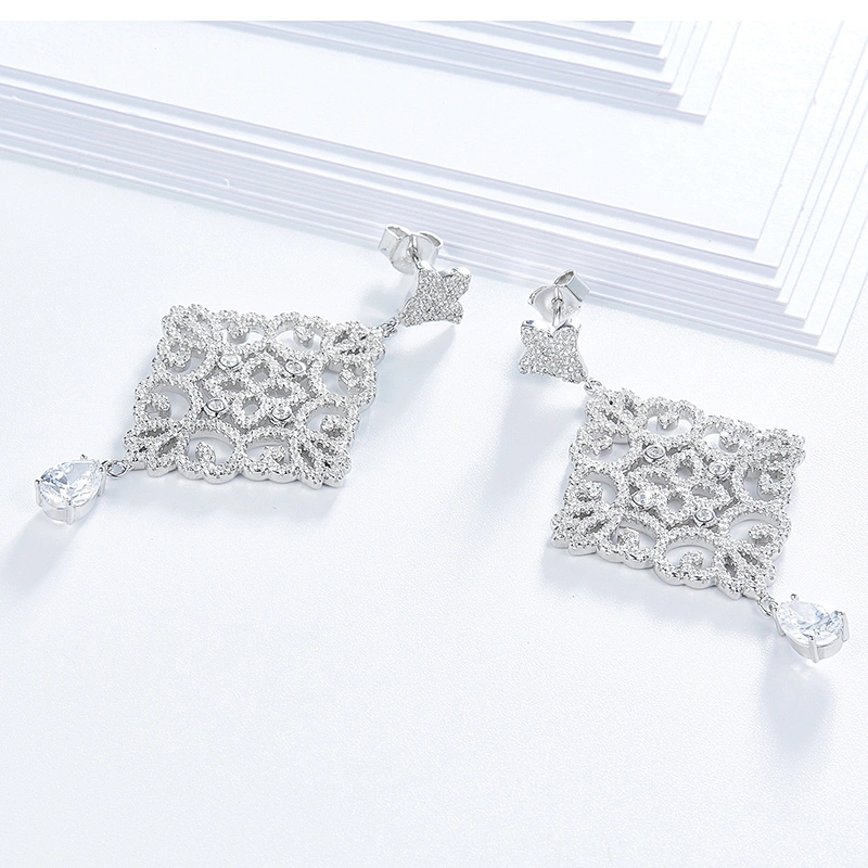 925 sterling silver diamond earrings,designer earrings,dangle earrings,www.missgjewelry.com