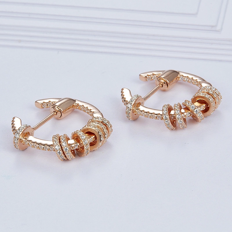 designer circle earrings for girls,dangle  rose gold earrings,APM jewelry,bling bling