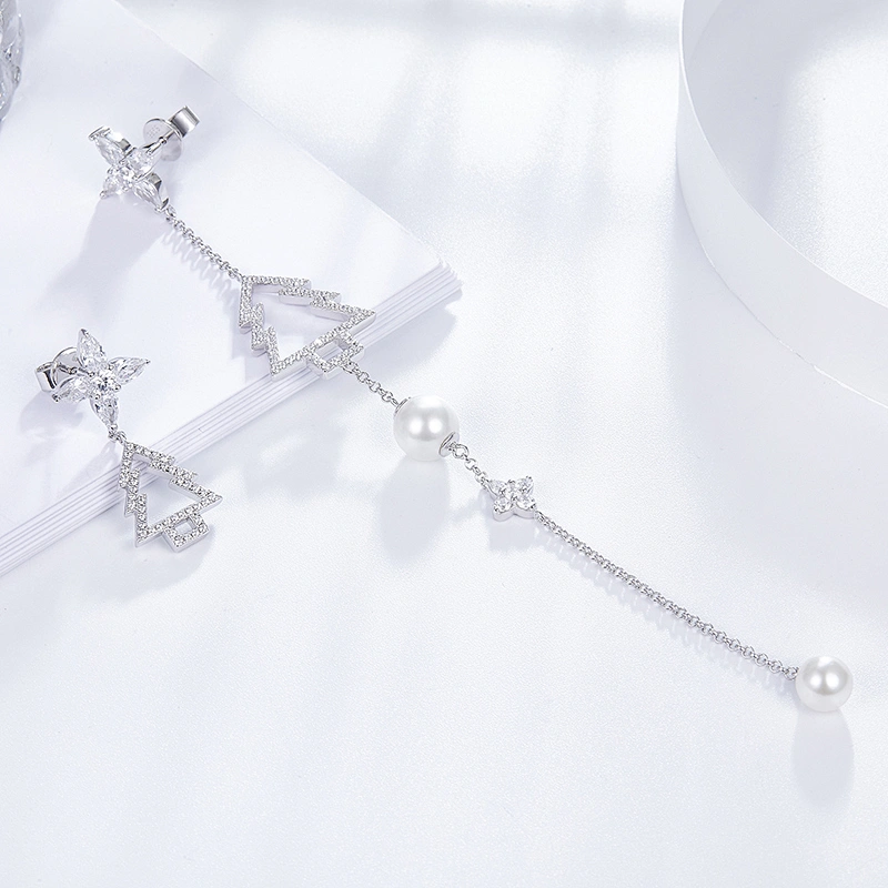 Christmas party earrings,Christmas tree earrings,925 sterling silver earrings