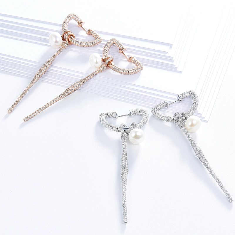 designer earrings,designer jewelry,pearl earrings jewelry,925 sterling silver jewelry,Inlay zircon bling