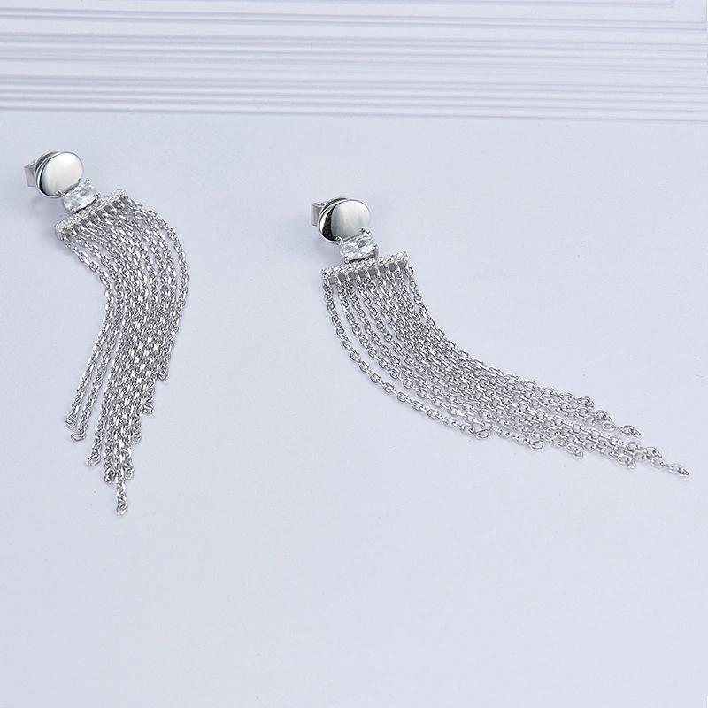Tassel earrings,Tassel accessories,925 silver jewelry,Long earrings Jewelry manufacturer