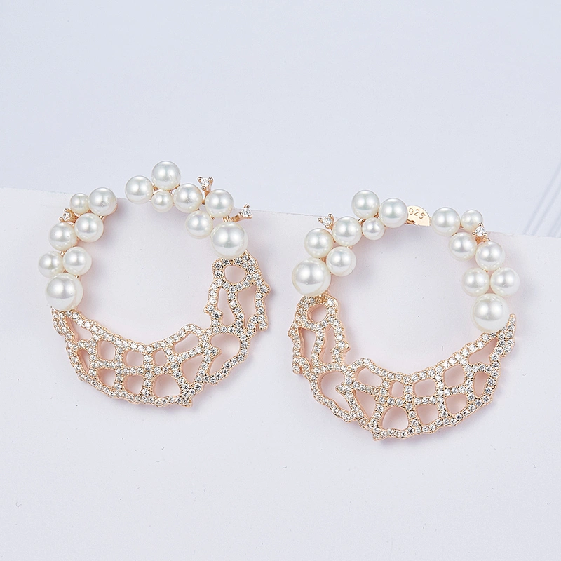 925 silver pearl earrings,rose gold earrings,jewelry manufacturers,