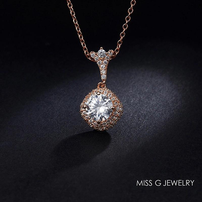 Manufacturer wholesale S925 Silver Pendant processing customized hot-selling rose gold Zircon Pendant Jewelry