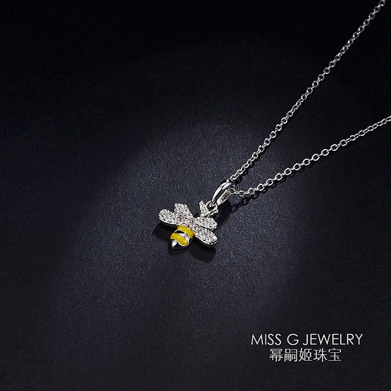 Zirconium inlaid bee Pendant OEM/ODM Jewelry Trade processing customized,Wholesale jewelry manufacturer