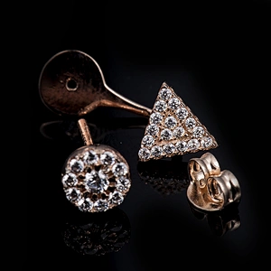 S925 Silver Trendy Personality Embedded Zircon Rose Gold Earrings large jewelry factory,OEM/ODM Jewelry Trade processing customized,Wholesale jewelry manufacturer