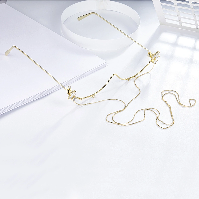 Zircon-inlaid Nose Frame Decoration Festival Activities Guangzhou Jewelry Silver Jewelry Custom-Made Drawing Design