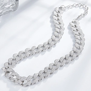 Embedded Zircon Necklace large jewelry factory,OEM/ODM Jewelry Trade processing customized,Wholesale jewelry manufacturer