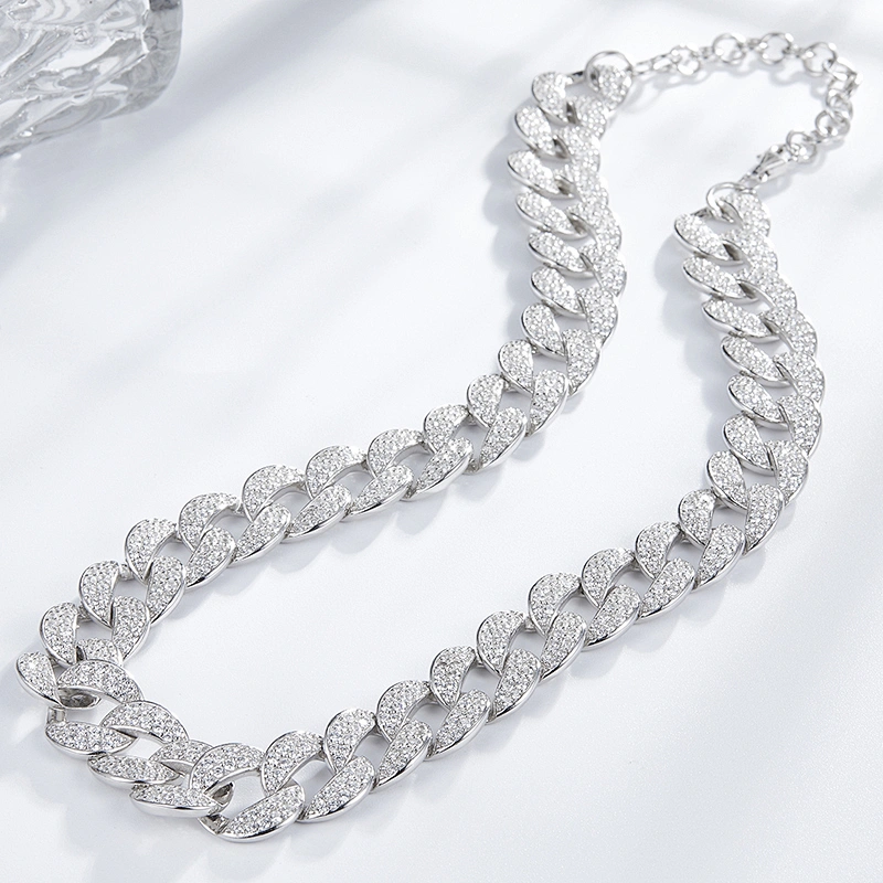 Embedded Zircon Necklace large jewelry factory,OEM/ODM Jewelry Trade processing customized,Wholesale jewelry manufacturer