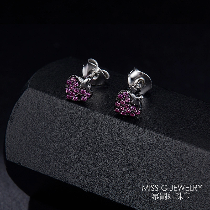 New Fashion 925 Silver Earrings Strawberry Ruby Style large jewelry factory,OEM/ODM Jewelry Trade processing customized,Wholesale jewelry manufacturer