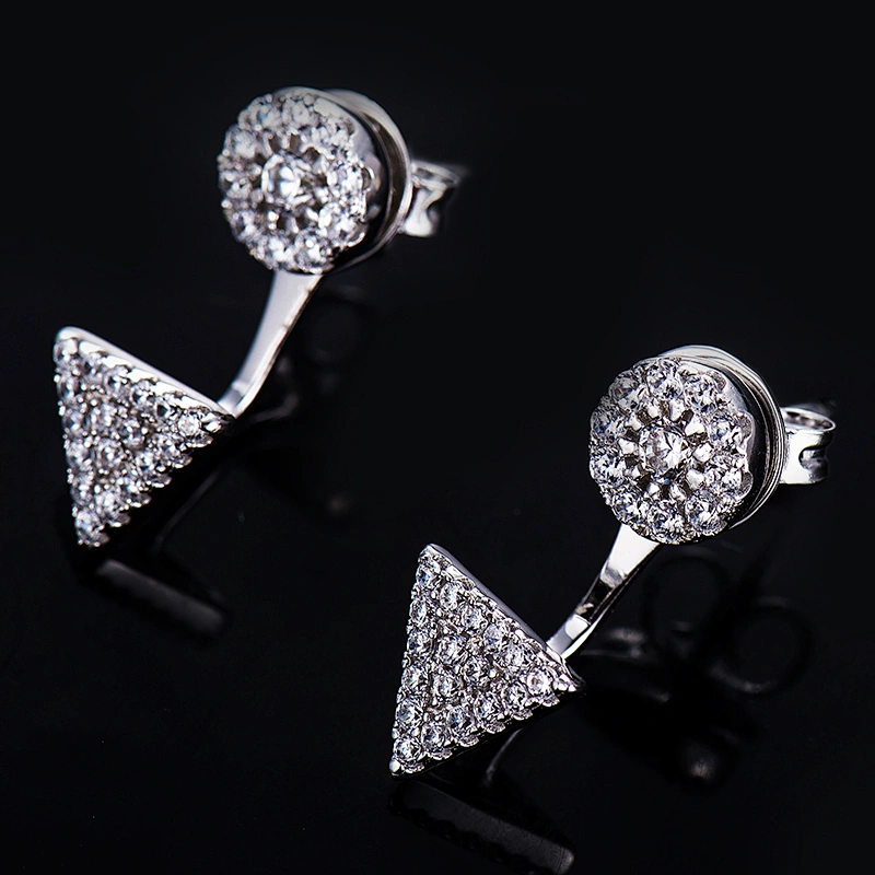 S925 Silver Trendy Personality Embedded Zircon Rose Gold Earrings large jewelry factory,OEM/ODM Jewelry Trade processing customized,Wholesale jewelry manufacturer