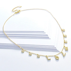 Love Necklace Zircon Rose Gold Necklace large jewelry factory,OEM/ODM Jewelry Trade processing customized,Wholesale jewelry manufacturer