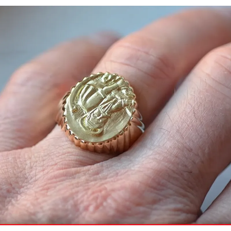 Planar hand-made image 18kt gold ring, 925 Sterling Silver ring,large jewelry factory,OEM/ODM Jewelry Trade processing customized,Wholesale jewelry manufacturer