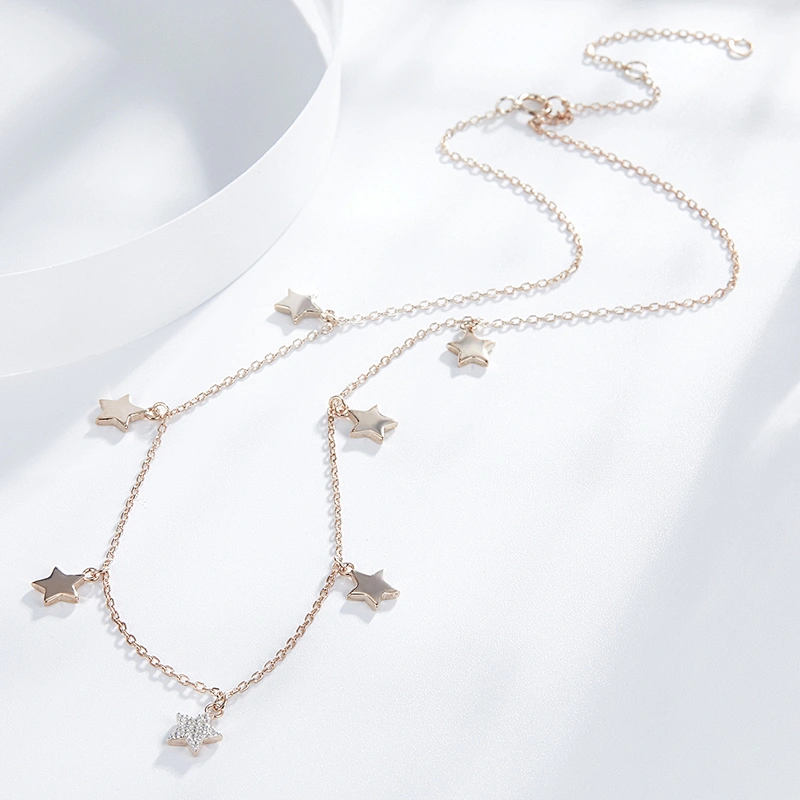 Lucky Star Rose Gold Pendant large jewelry factory,OEM/ODM Jewelry Trade processing customized,Wholesale jewelry manufacturer