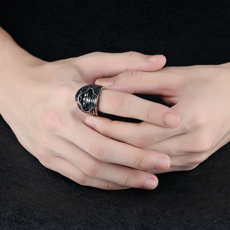 Devil pattern ring mens ring mens jewellery large jewelry factory,OEM/ODM Jewelry Trade processing customized,Wholesale jewelry manufacturer