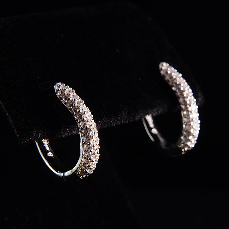 Embedded Zircon Earrings large jewelry factory,OEM/ODM Jewelry Trade processing customized,Wholesale jewelry manufacturer