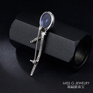 Sapphire Brooch inlaid large jewelry factory,OEM/ODM Jewelry Trade processing customized,Wholesale jewelry manufacturer