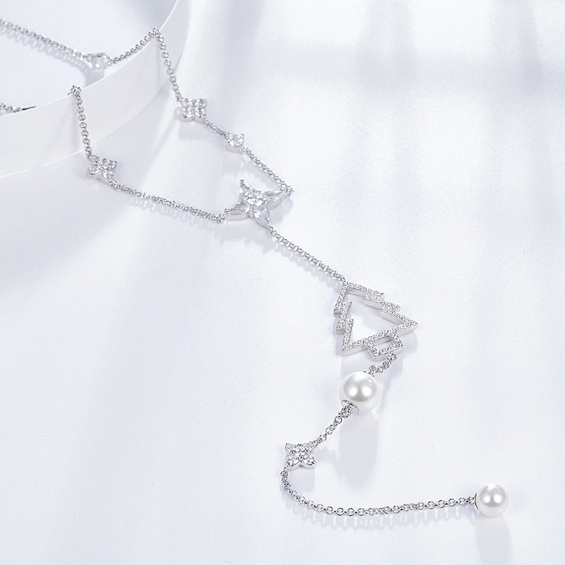 Pearl Zircon Necklace large jewelry factory,OEM/ODM Jewelry Trade processing customized,Wholesale jewelry manufacturer