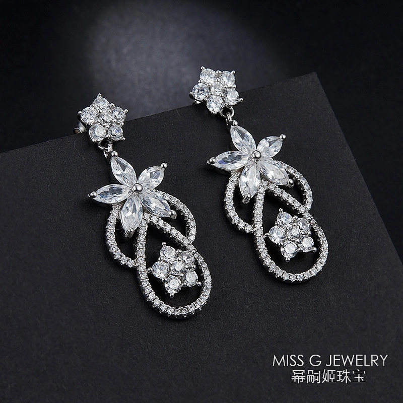 S925 Silver Earrings Fashion Girl Jewelry large jewelry factory,OEM/ODM Jewelry Trade processing customized,Wholesale jewelry manufacturer
