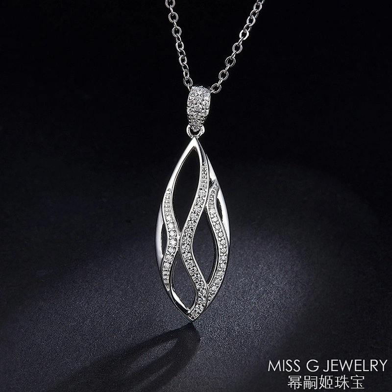 S925 Silver Necklace Droplet Shape Zircon Silver Jewelry Factory Wholesale