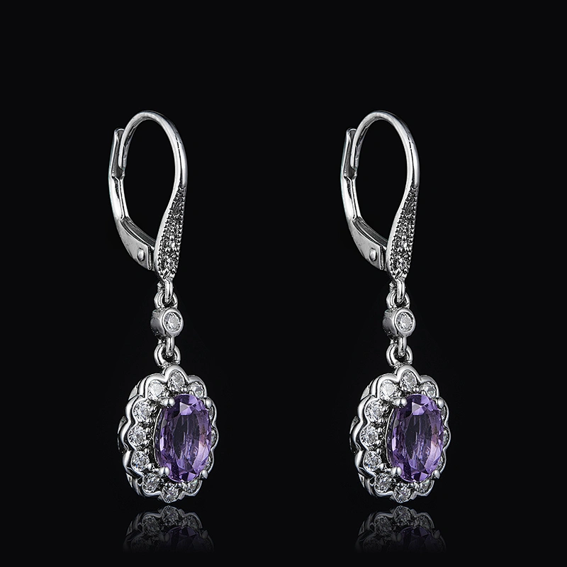 Egg-shaped Sapphire Earrings large jewelry factory,OEM/ODM Jewelry Trade processing customized,Wholesale jewelry manufacturer