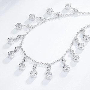 Hand-inlaid Zircon Necklace large jewelry factory,OEM/ODM Jewelry Trade processing customized,Wholesale jewelry manufacturer