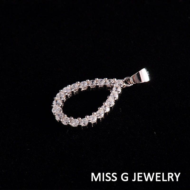 Droplet Zircon Pendant large jewelry factory,OEM/ODM Jewelry Trade processing customized,Wholesale jewelry manufacturer