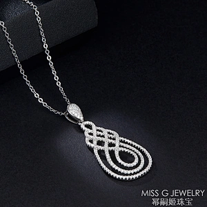New S925 Silver Jewelry Zircon Necklace Hanging Necklace Silver Jewelry Processing Factory
