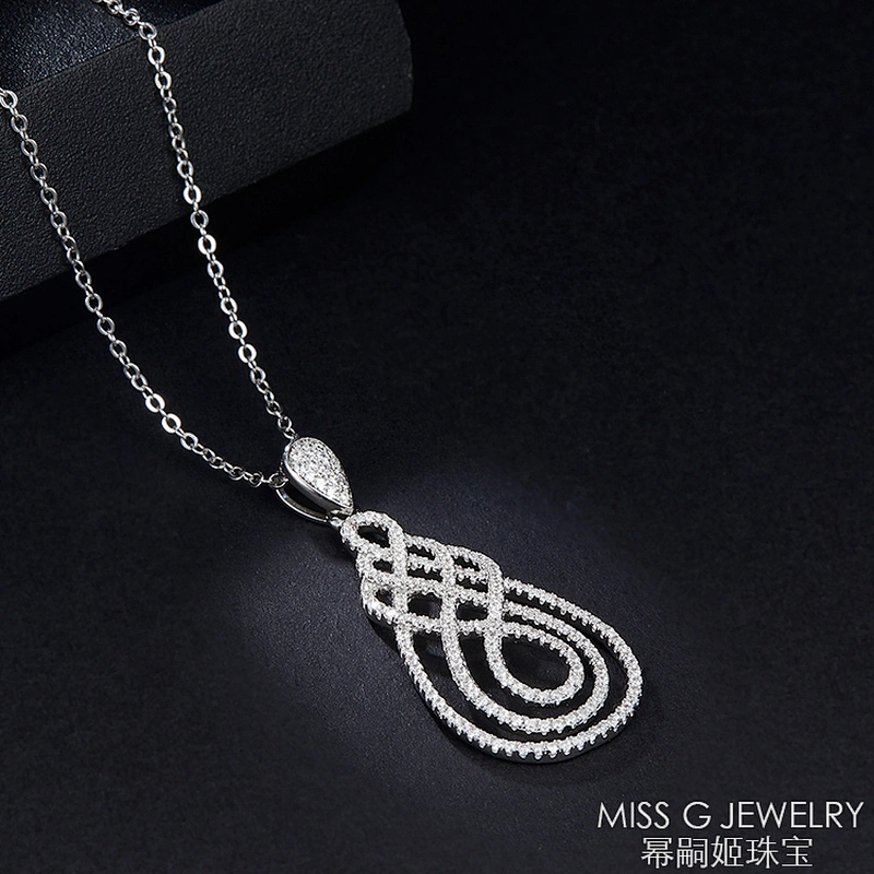 New S925 Silver Jewelry Zircon Necklace Hanging Necklace Silver Jewelry Processing Factory