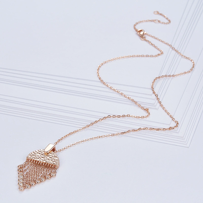 Rose gold necklace Zircon Pendant OEM/ODM Jewelry Trade processing customized,Wholesale jewelry manufacturer
