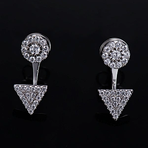 S925 Silver Trendy Personality Embedded Zircon Rose Gold Earrings large jewelry factory,OEM/ODM Jewelry Trade processing customized,Wholesale jewelry manufacturer