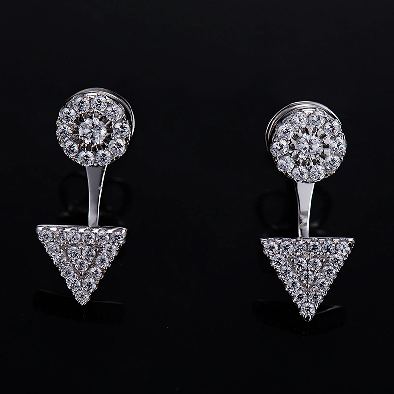 S925 Silver Trendy Personality Embedded Zircon Rose Gold Earrings large jewelry factory,OEM/ODM Jewelry Trade processing customized,Wholesale jewelry manufacturer