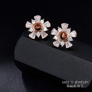 S925 Silver Flower Earrings large jewelry factory,OEM/ODM Jewelry Trade processing customized,Wholesale jewelry manufacturer