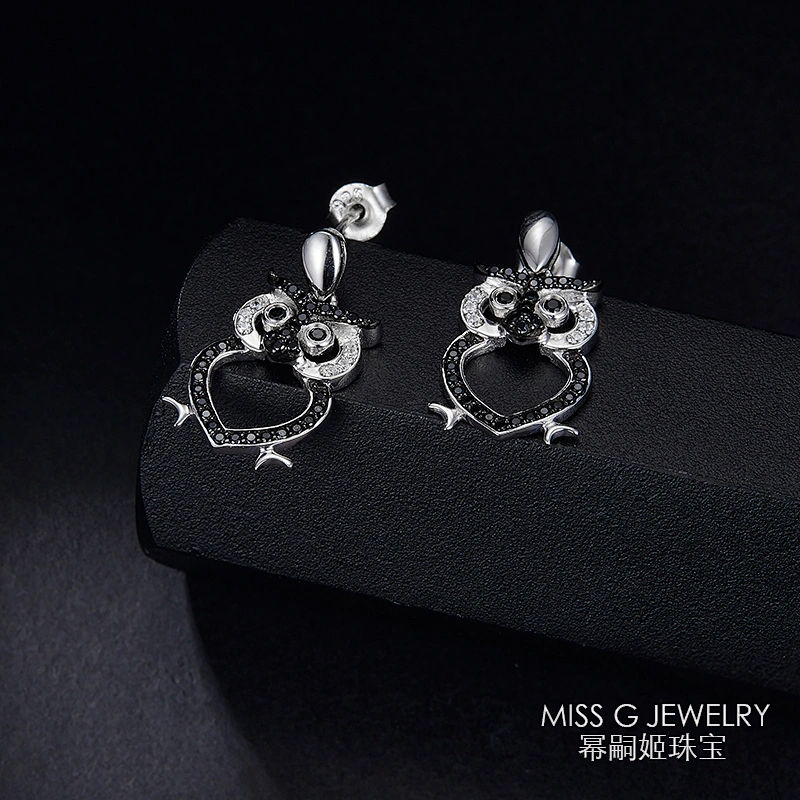 Owl Earrings 925 Silver Earrings Jewelry large jewelry factory,OEM/ODM Jewelry Trade processing customized,Wholesale jewelry manufacturer