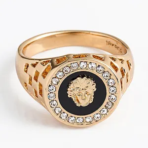 Zircon-inlaid Men's Ring large jewelry factory,OEM/ODM Jewelry Trade processing customized,Wholesale jewelry manufacturer