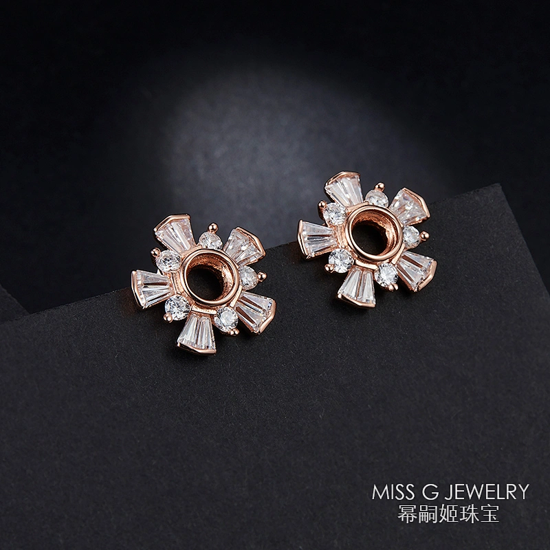 S925 Silver Flower Earrings large jewelry factory,OEM/ODM Jewelry Trade processing customized,Wholesale jewelry manufacturer