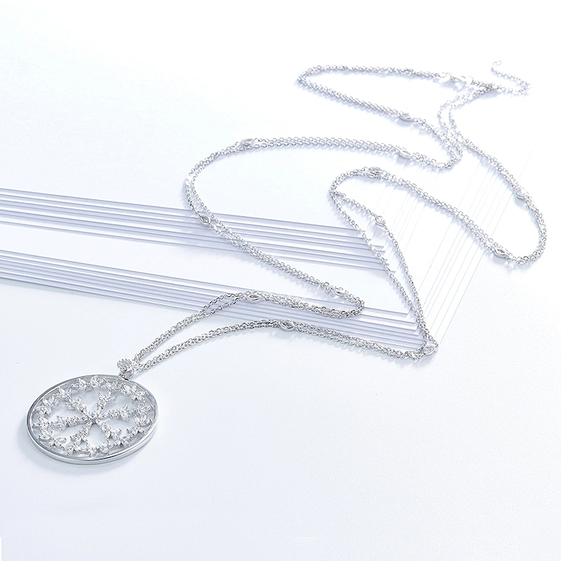 Circular snowflake pendant large jewelry factory,OEM/ODM Jewelry Trade processing customized,Wholesale jewelry manufacturer