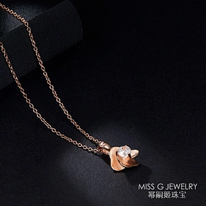 S925 Silver Pendant Rose, Gold Flower, Diamond Zircon Necklace, Guangzhou High-grade Jewelry Factory Customized Wholesale