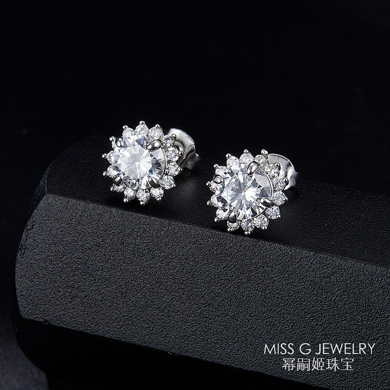 zircon sterling silver earrings large jewelry factory,OEM/ODM Jewelry Trade processing customized,Wholesale jewelry manufacturer