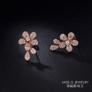 Pure Silver Earrings with Plant Flowers large jewelry factory,OEM/ODM Jewelry Trade processing customized,Wholesale jewelry manufacturer