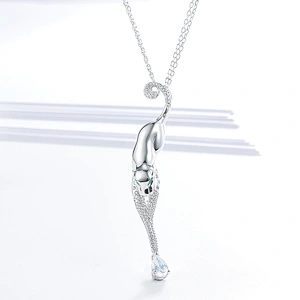 S925 silver cheetah Necklace Pendant Guangzhou Panyu high-grade pure silver jewelry processing factory