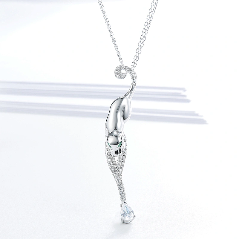 S925 silver cheetah Necklace Pendant Guangzhou Panyu high-grade pure silver jewelry processing factory
