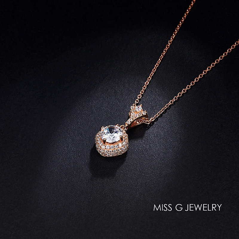 Manufacturer wholesale S925 Silver Pendant processing customized hot-selling rose gold Zircon Pendant Jewelry