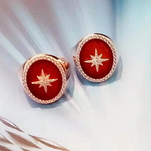 Zircon rings Red paint ring large jewelry factory,OEM/ODM Jewelry Trade processing customized,Wholesale jewelry manufacturer