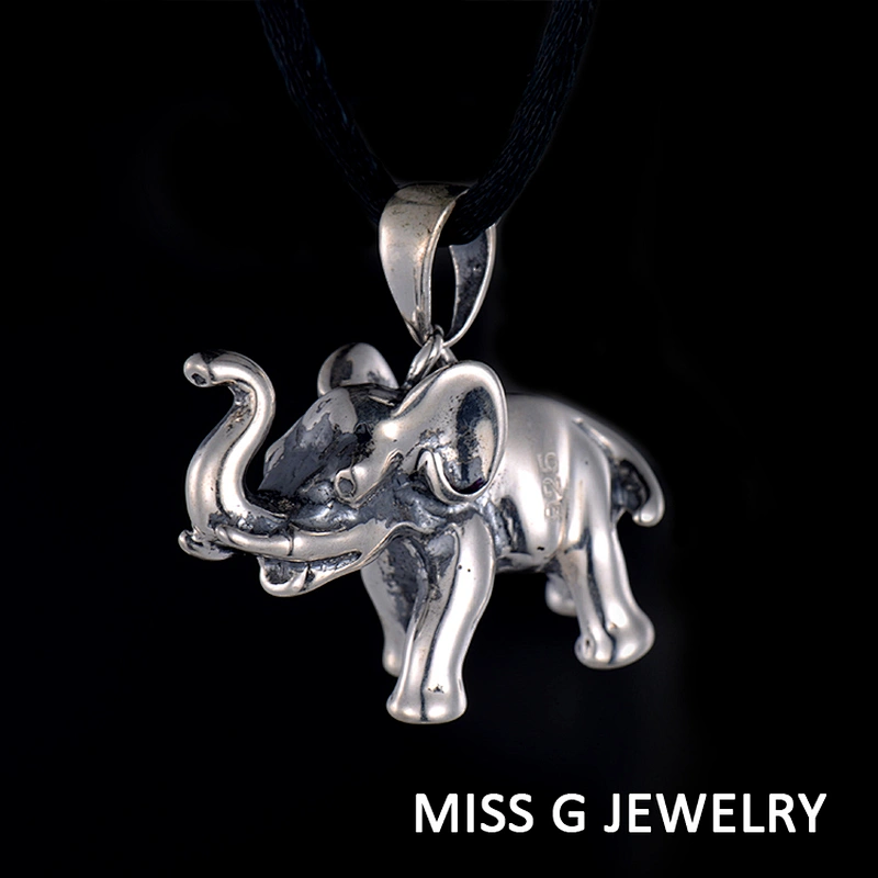 S925 Elephant Silver Pendant large jewelry factory,OEM/ODM Jewelry Trade processing customized,Wholesale jewelry manufacturer